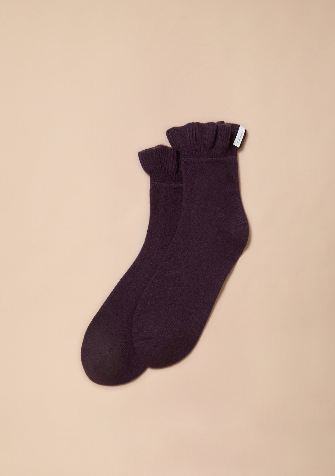 Merinowollsocken in Merlot Rüschen