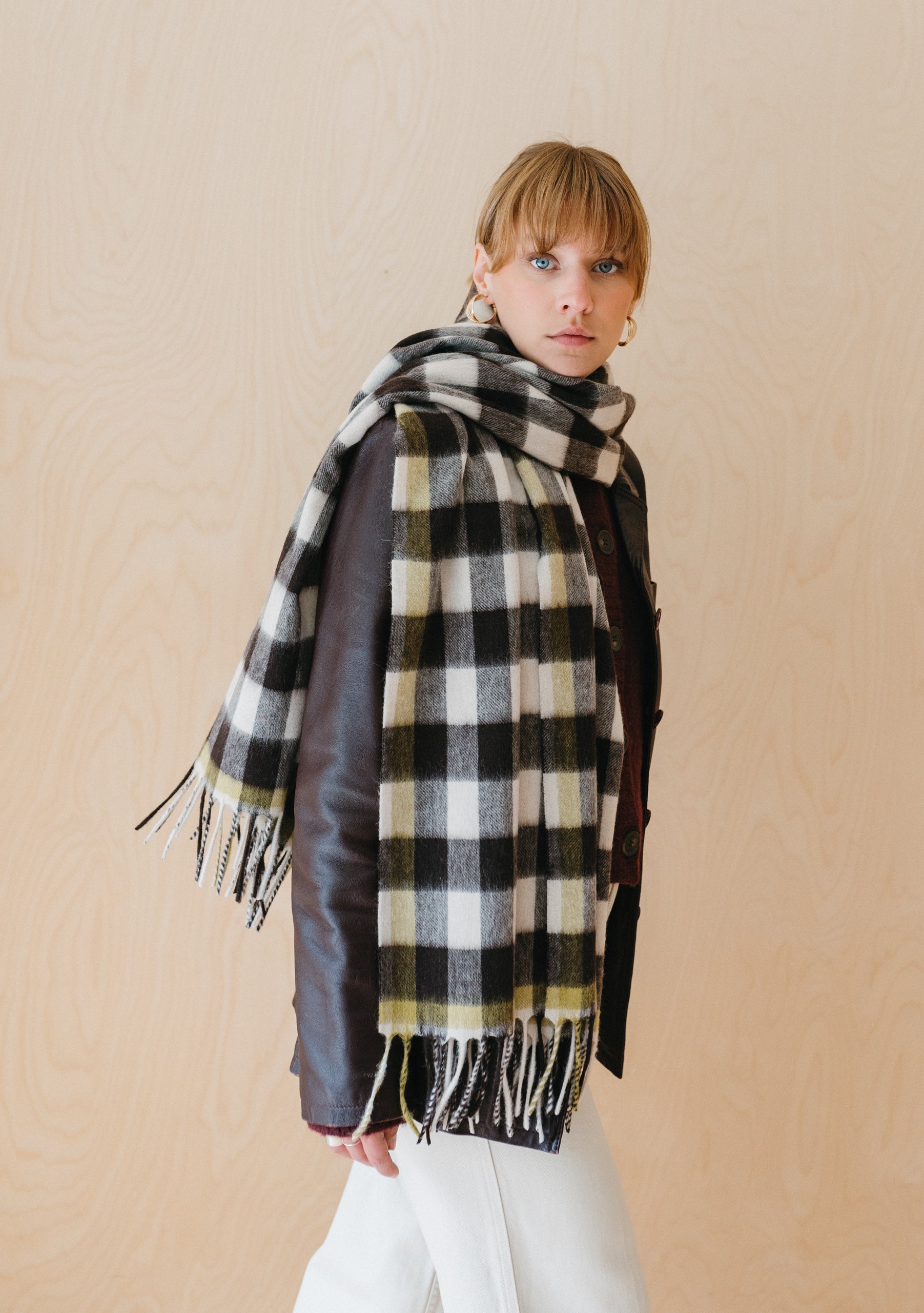 Lambswool Blanket Scarf in Monochrome Gingham – TBCo