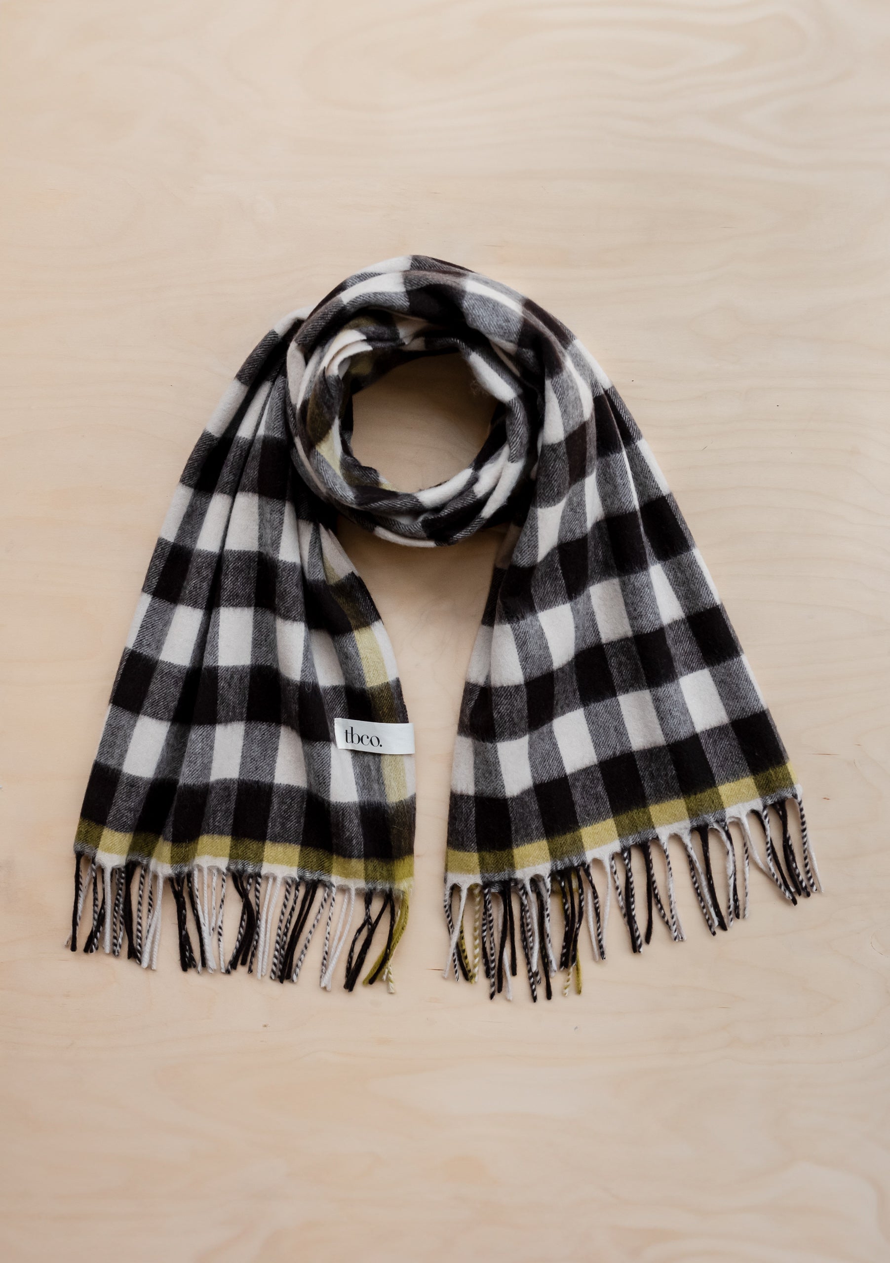 Lambswool Blanket Scarf in Monochrome Gingham – TBCo