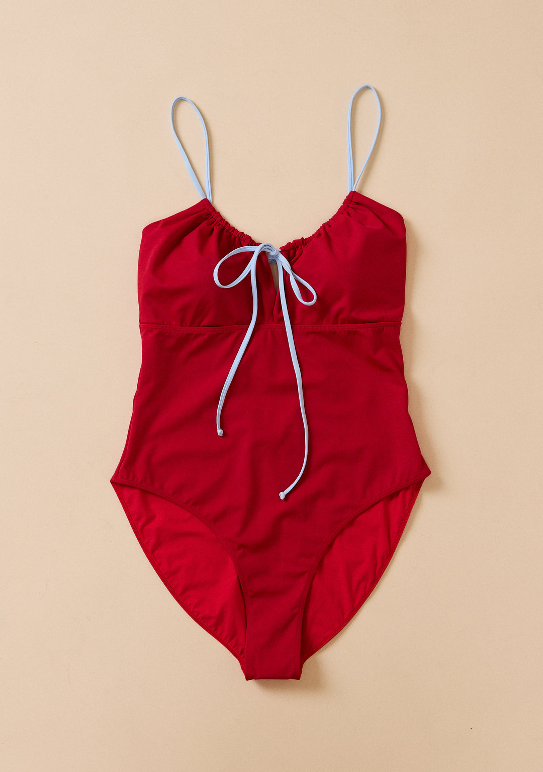 Gathered Swimsuit in Red & Blue