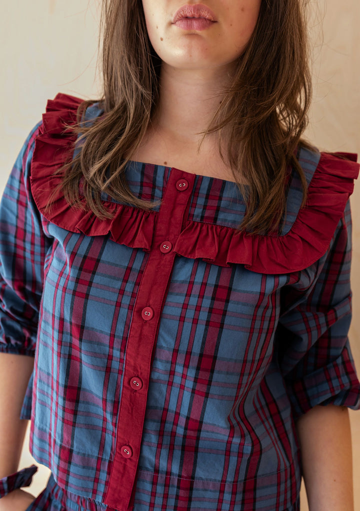Cotton Pyjamas in Navy Tartan