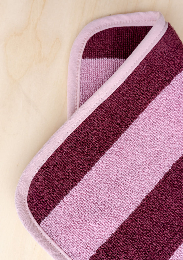 Free Face Cloth Set - Burgundy Stripe