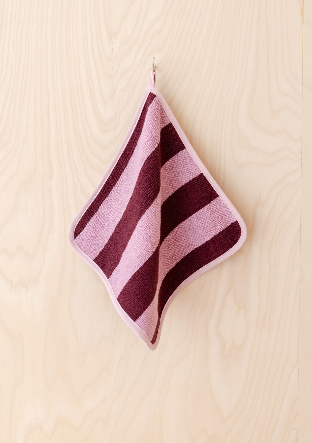 Free Face Cloth Set - Burgundy Stripe
