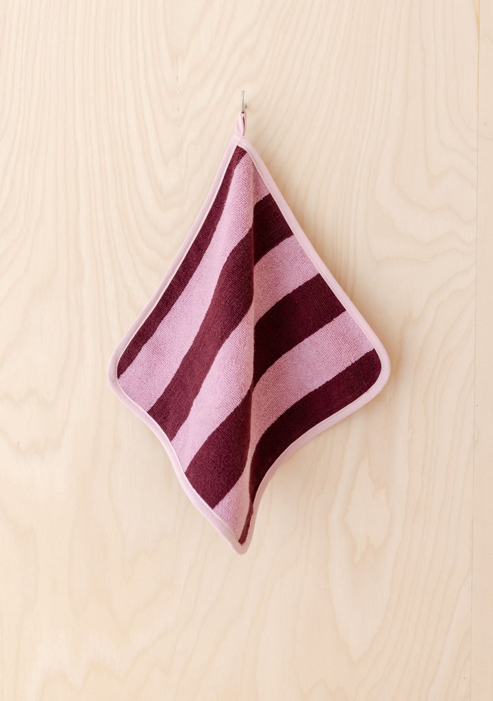 Free Face Cloth Set - Burgundy Stripe