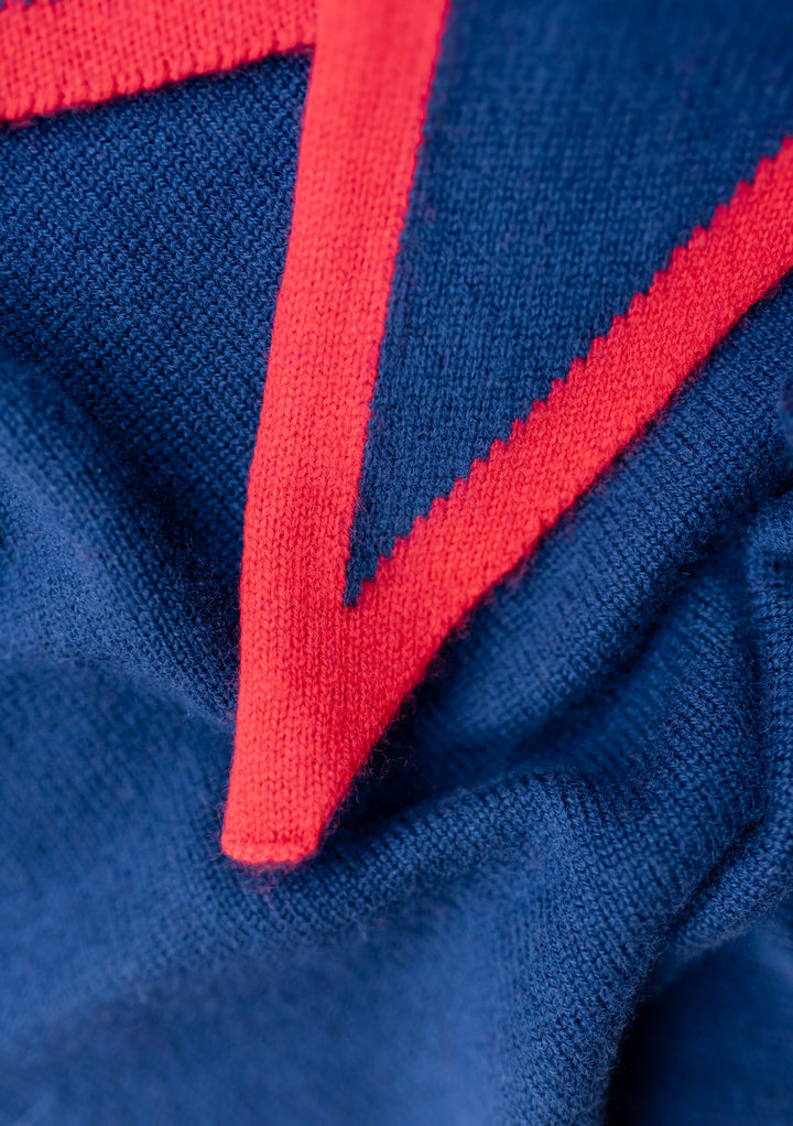 Merino-Dreiecksschal in Blau 