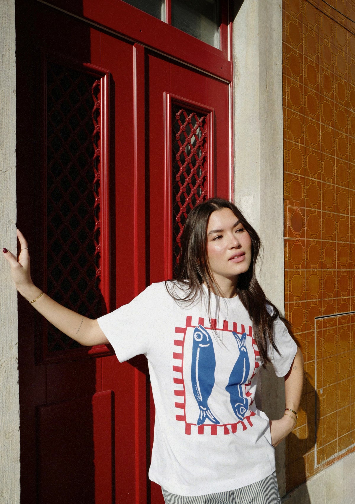 TBCo | Women's Cotton T-Shirt in White Fish