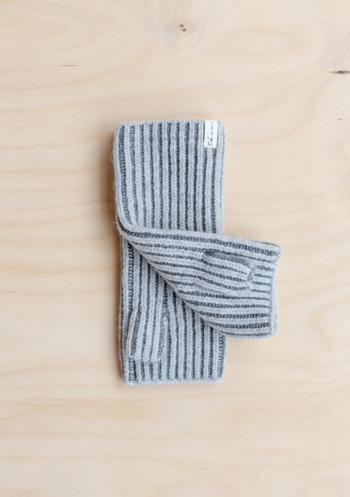Cashmere & Merino Wrist Warmers in Charcoal Two-Tone