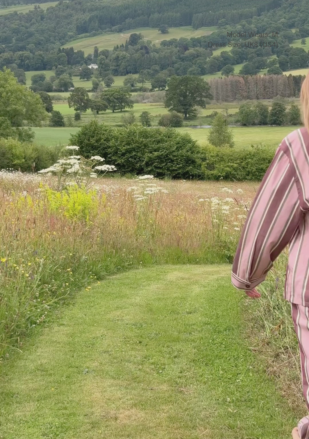 Baumwollpyjama mit rosa Streifen